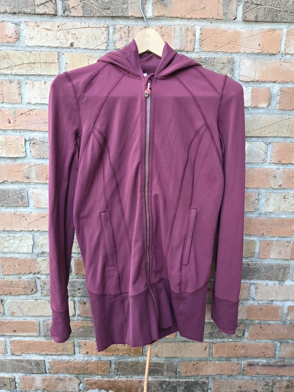 lululemon athletica wine zip-up hoodie